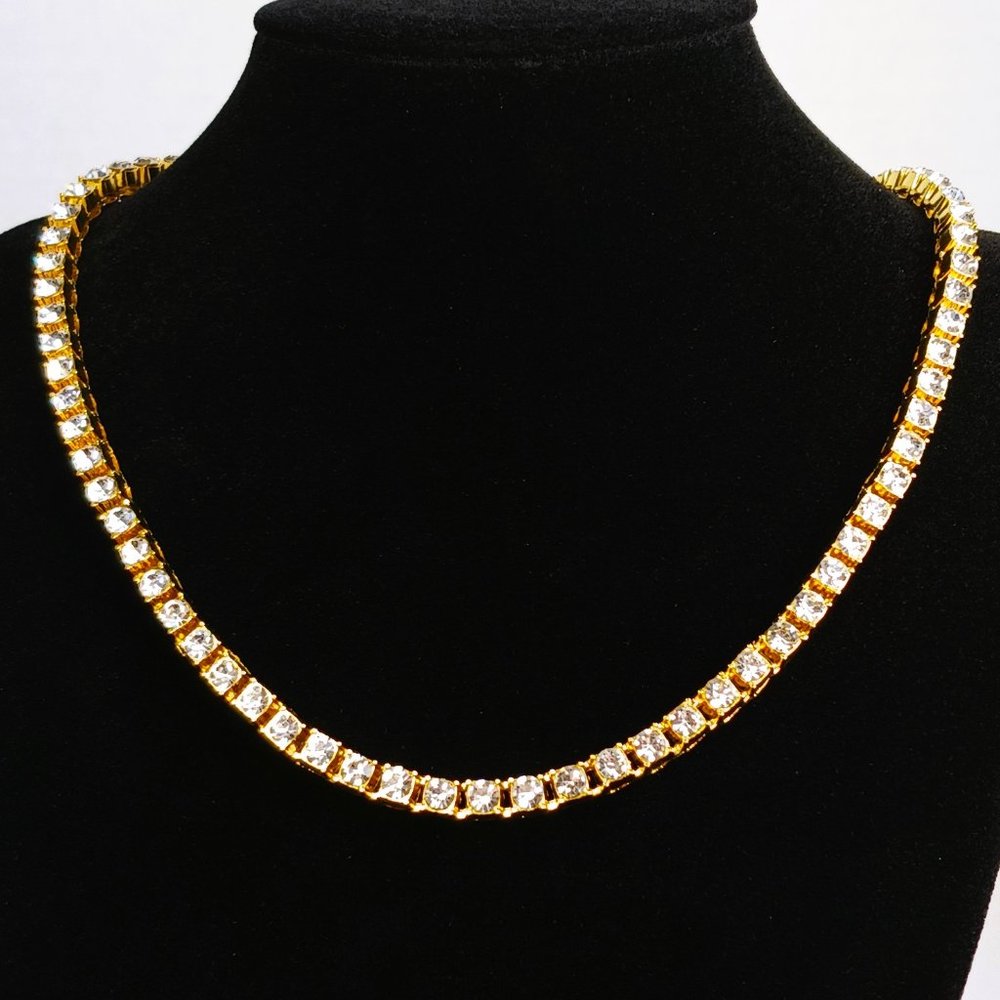 18K Gold Womens 4ct Diamond Necklace Classic Style Tennis Chain Ladies 20" 20in